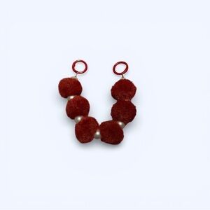 Red Fuzzy Pom Pom Purse Charm